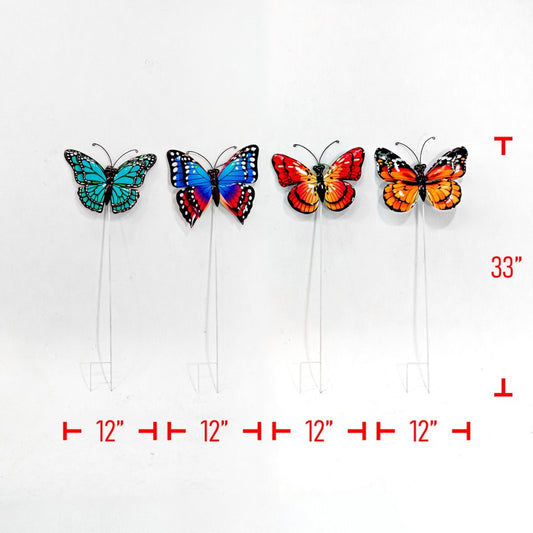 Large Metal Butterfly on Pole