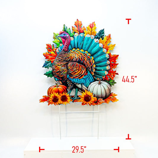 Large Metal Turkey On 2 Poles