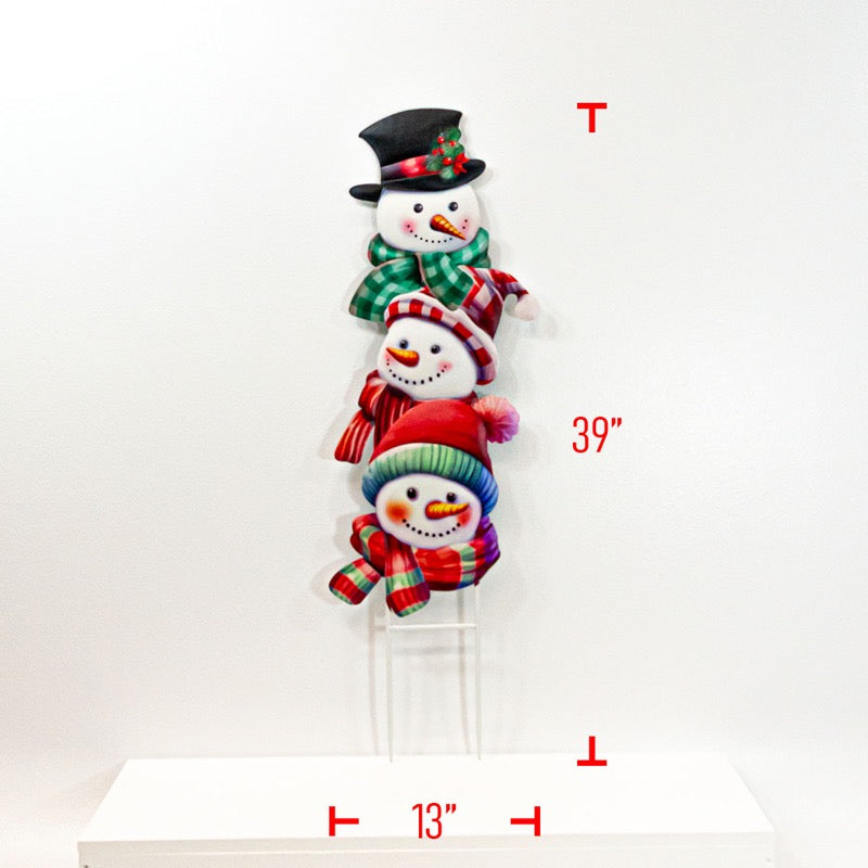 Metal Christmas Stacked Snowmen