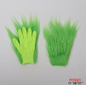 Green Fuzzy Christmas Gloves