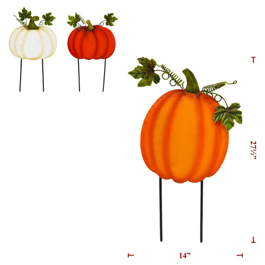 27" Metal Pumpkin on Stake