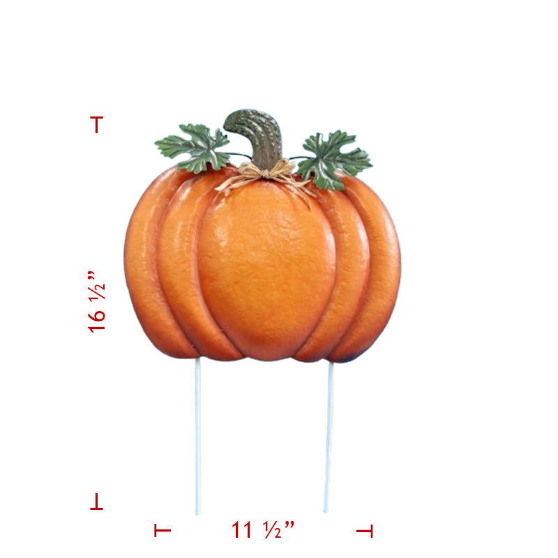 16" Metal Orange Pumpkin
