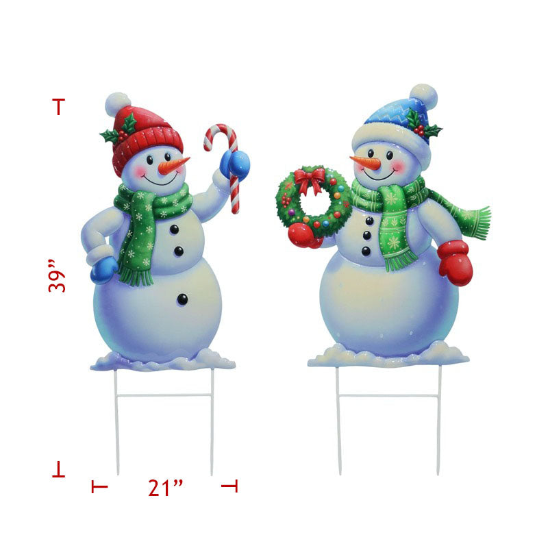 39" Metal Christmas Snowman