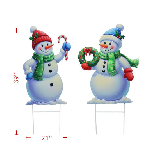 39" Metal Christmas Snowman