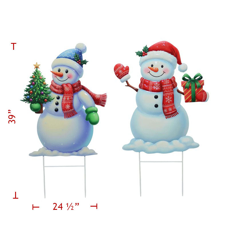 39" Metal Christmas Snowman