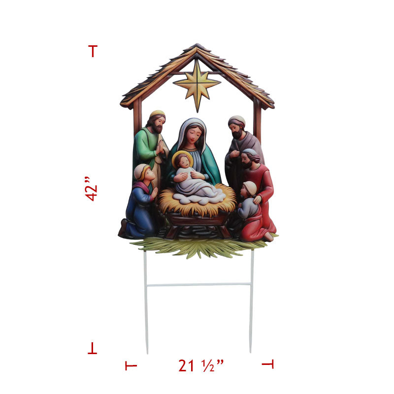 42" Metal Christmas Nativity