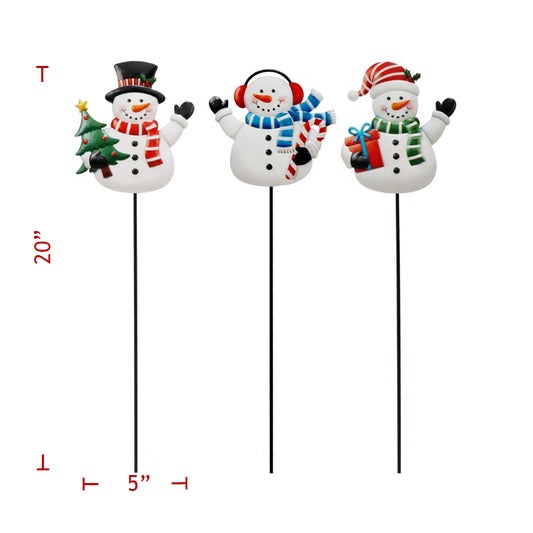 20" Snow Men on Pole