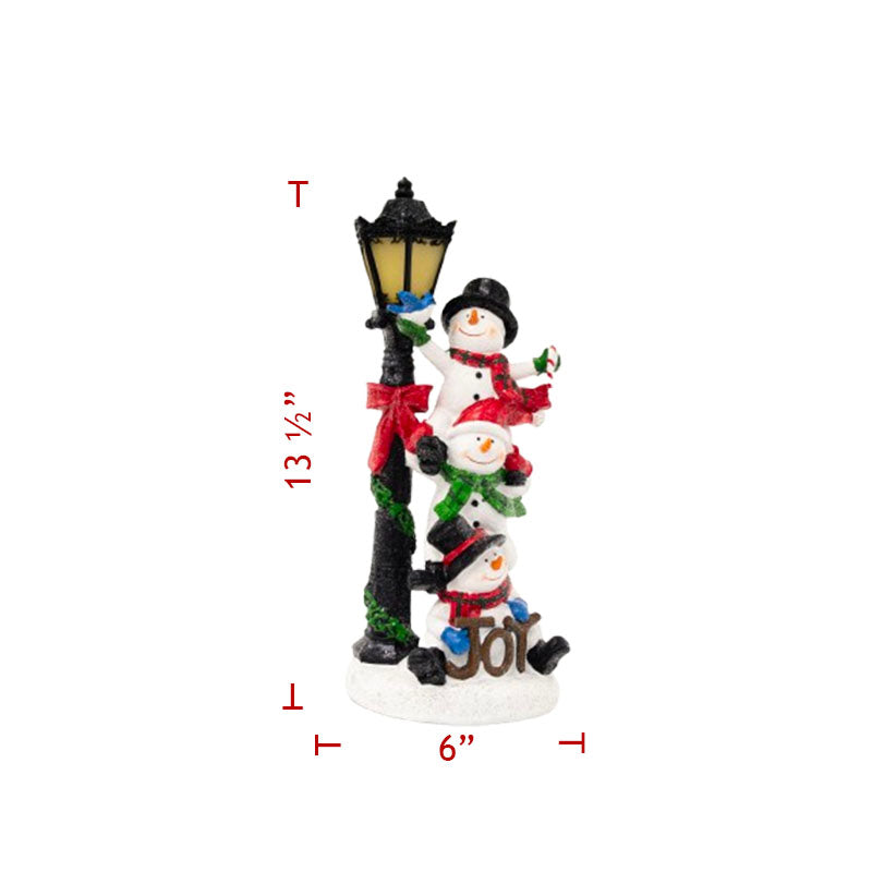 3 Stack Poly Snowman W/ Lantern