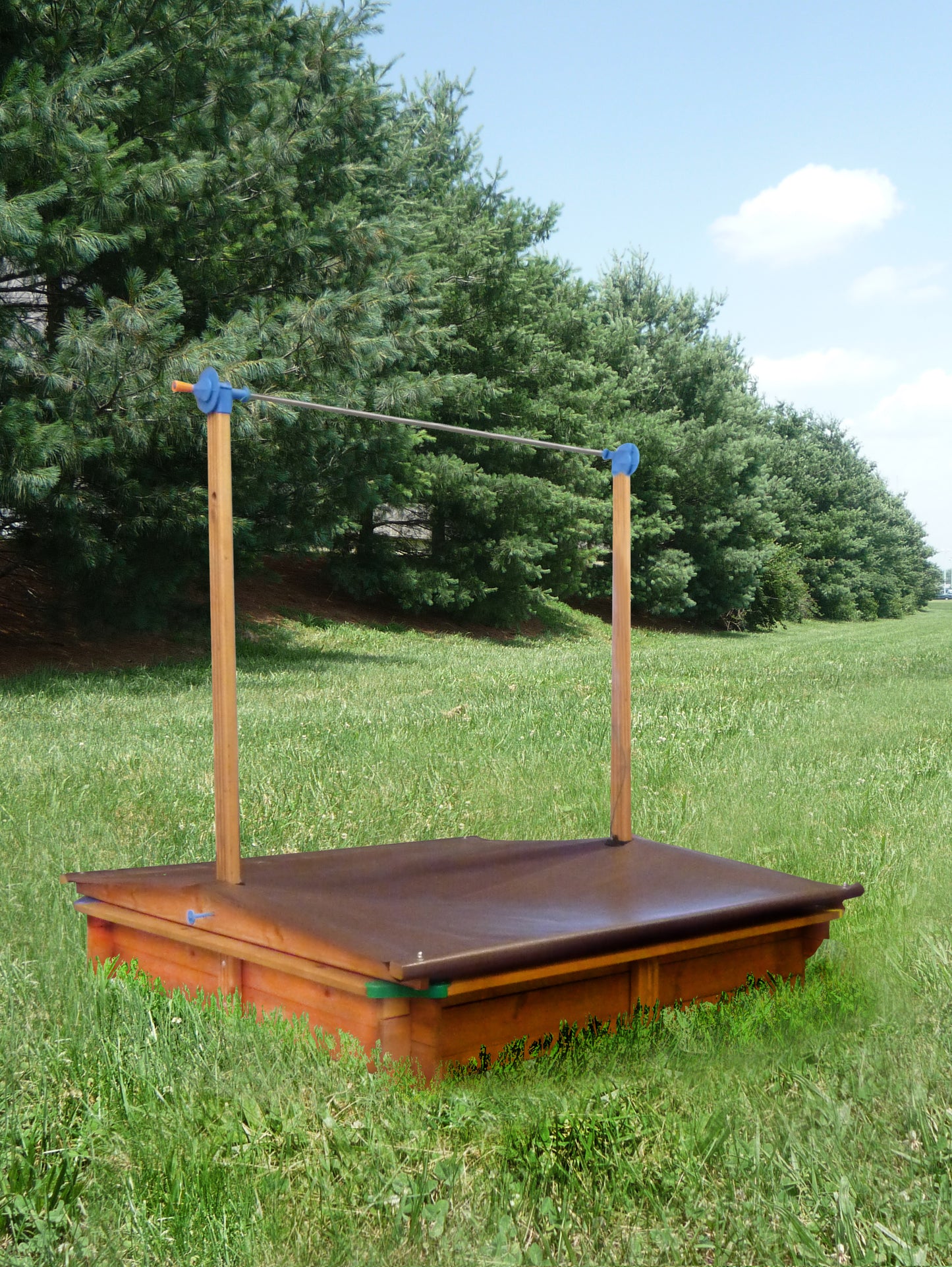 Wooden Children's Sandbox with Retractable Roof 4.66 ft. W x 4.66 ft. L x 4.33 ft. H -Ship Only
