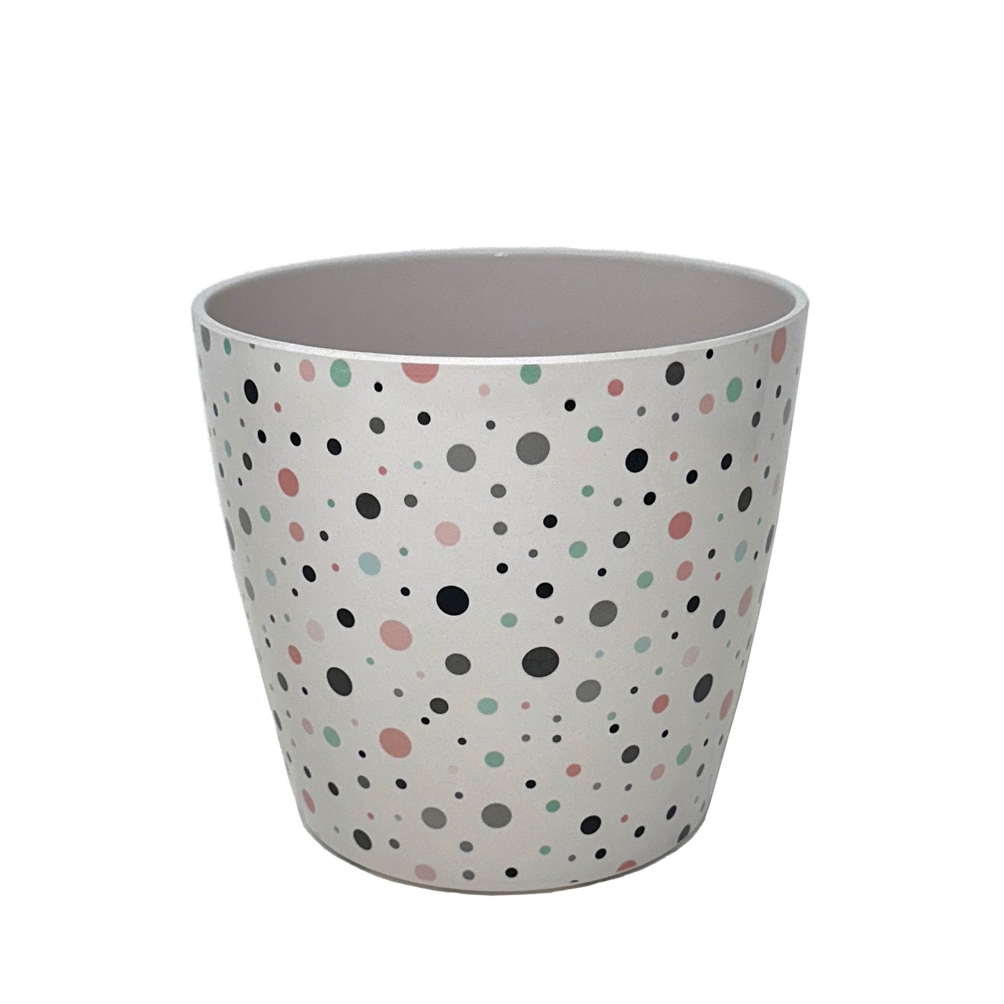 7" Dots Round Self-Watering Bamboo Pot -Ship Only