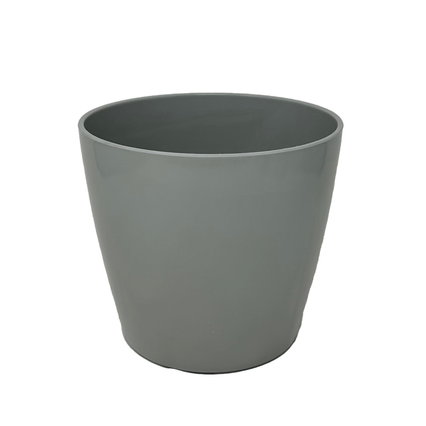 7" Gray Round Self-Watering Bamboo Pot -Ship Only