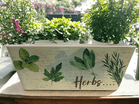 16" Herbs Rectangular Self-Watering Bamboo Planter -Ship Only