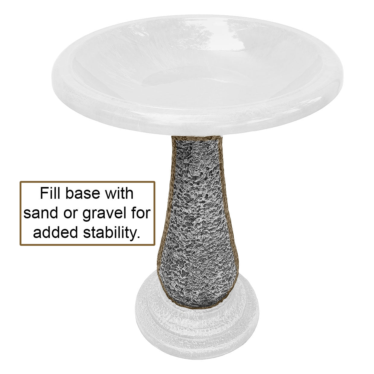 24" Azure Fiber Clay Birdbath -Ship Only