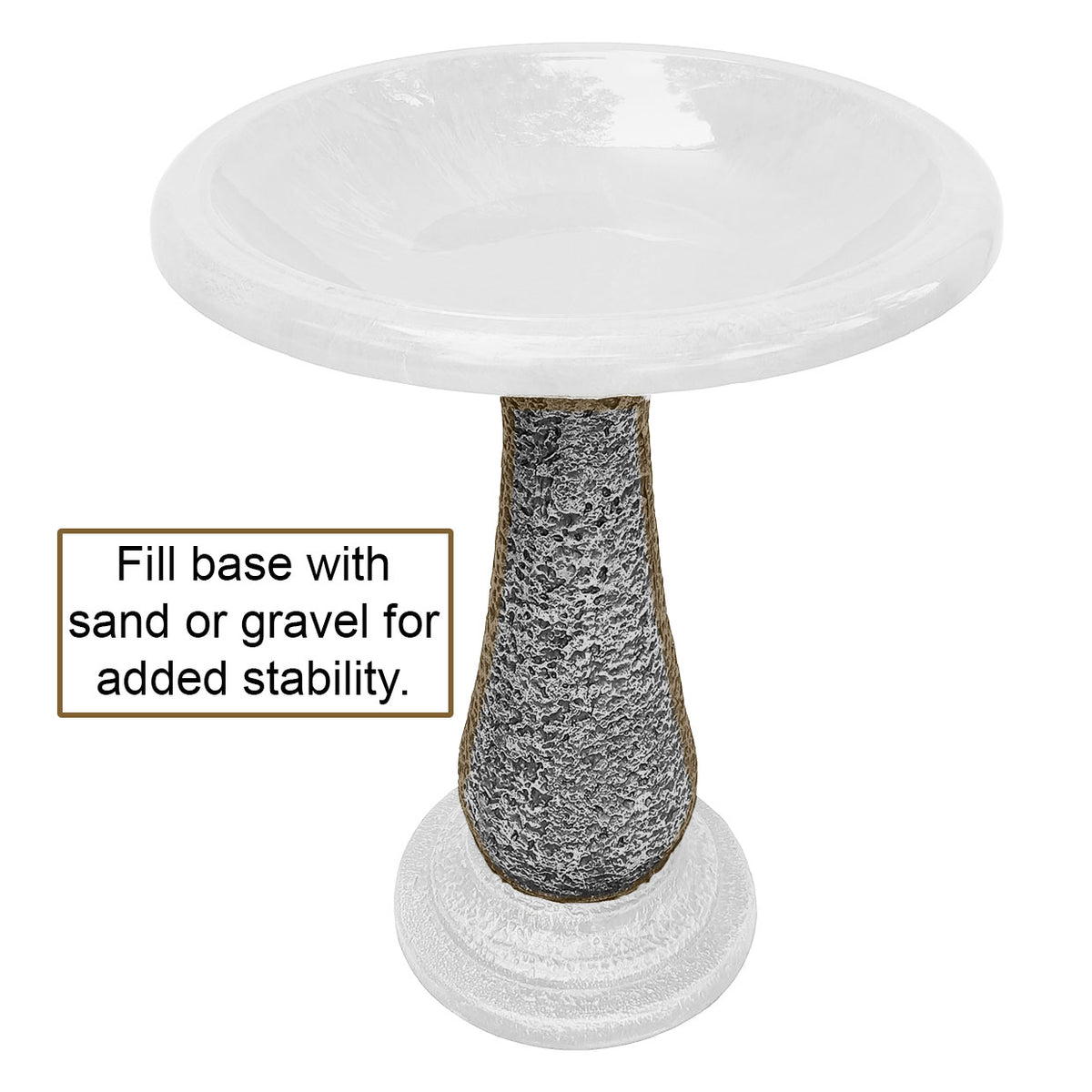24" Terra Cotta Fiber Clay Birdbath -Ship Only