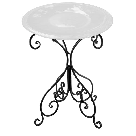 25" Black Metal Birdbath Base -Ship Only