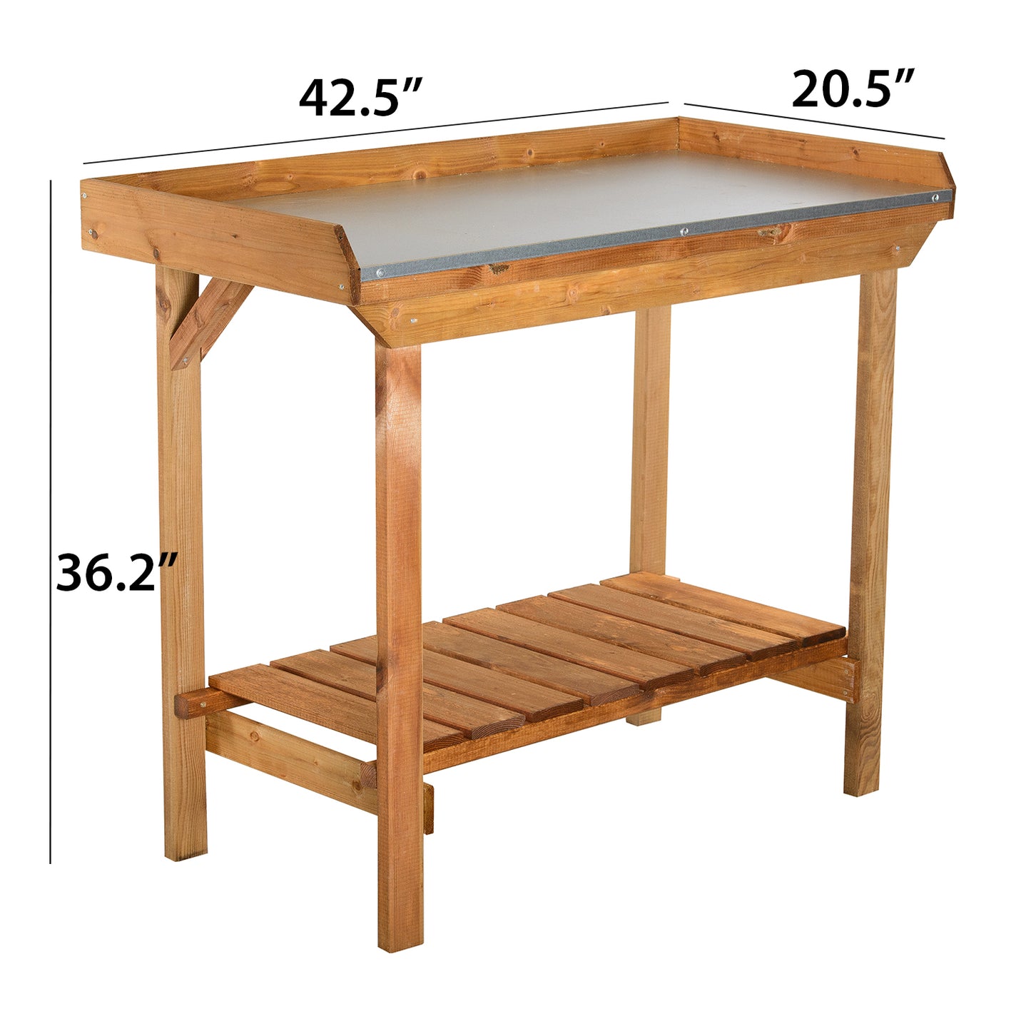 Gardener's Table with Tin Surface -Ship Only