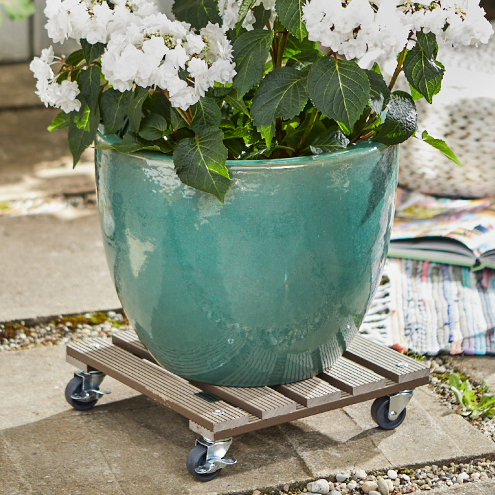 11.4" Taupe Square WPC Plant Caddy -Ship Only