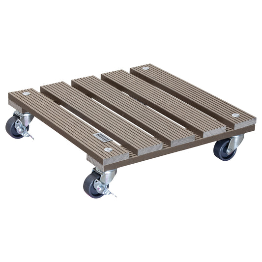 11.4" Taupe Square WPC Plant Caddy -Ship Only
