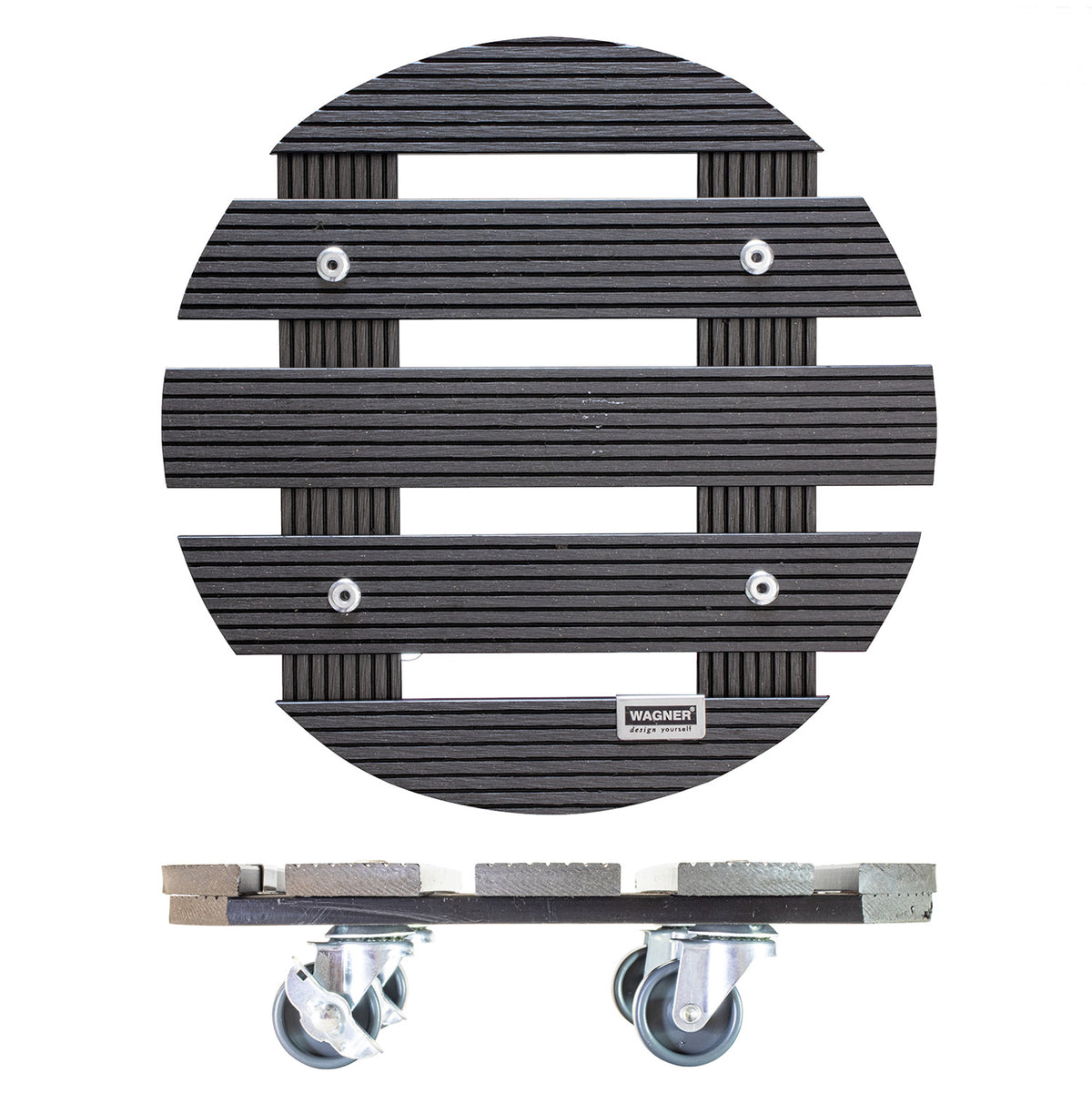 11.4" Gray Round WPC Plant Caddy -Ship Only