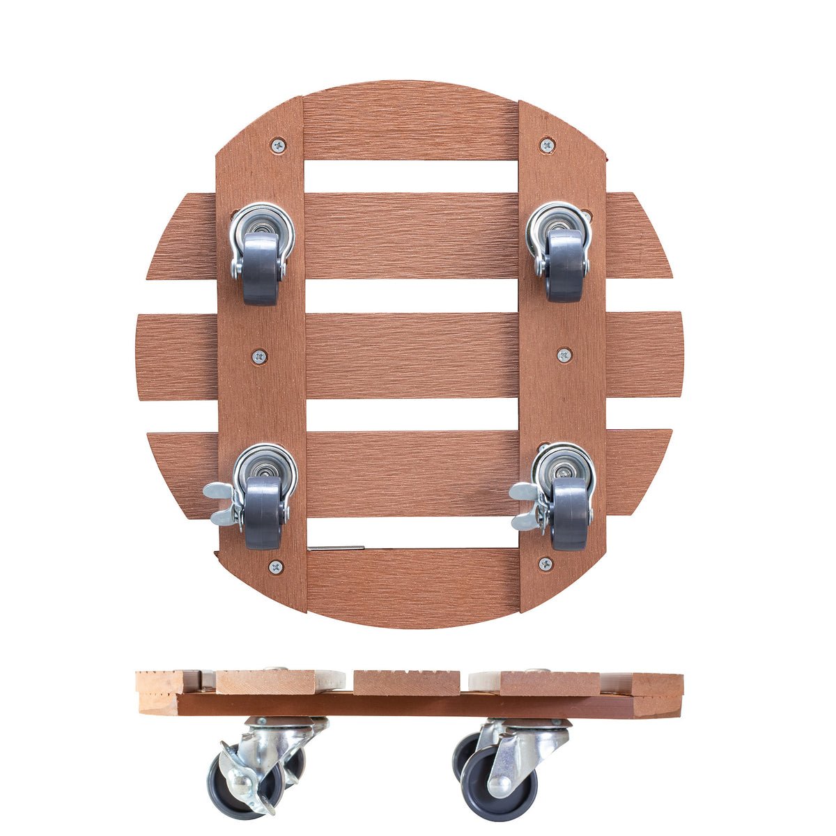 11.4" Terra Cotta Round WPC Plant Caddy -Ship Only