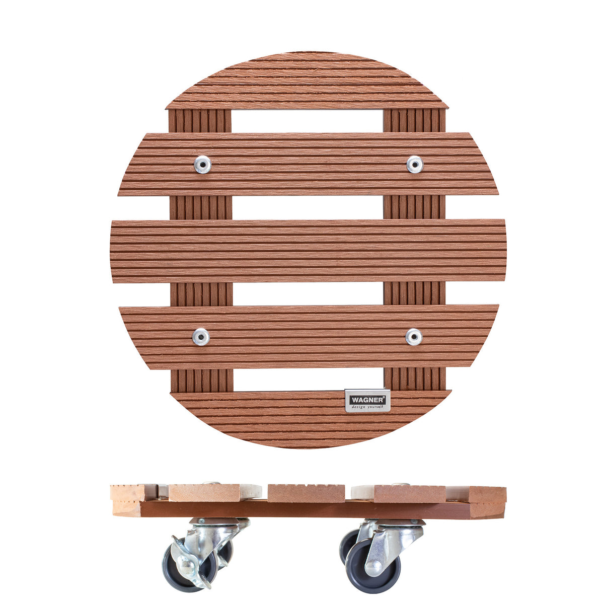 11.4" Terra Cotta Round WPC Plant Caddy -Ship Only
