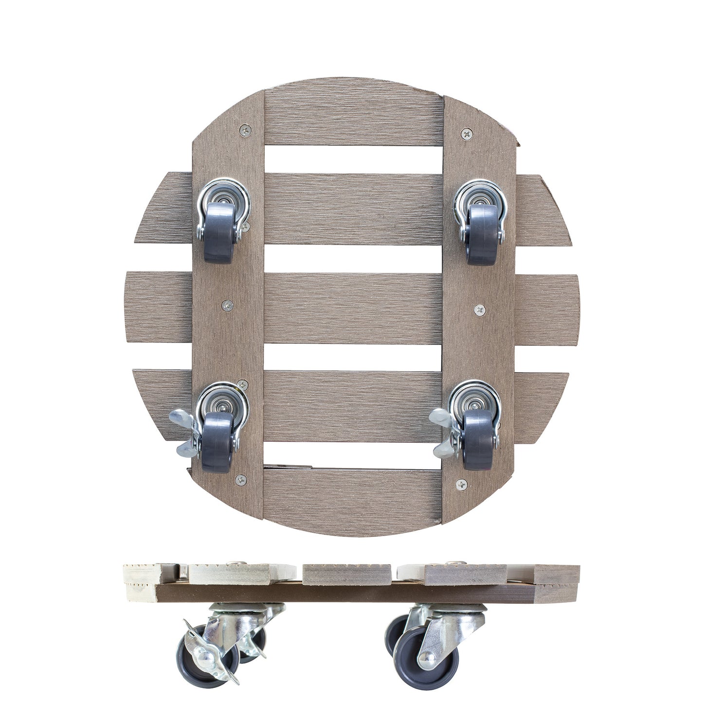 11.4" Taupe Round WPC Plant Caddy -Ship Only