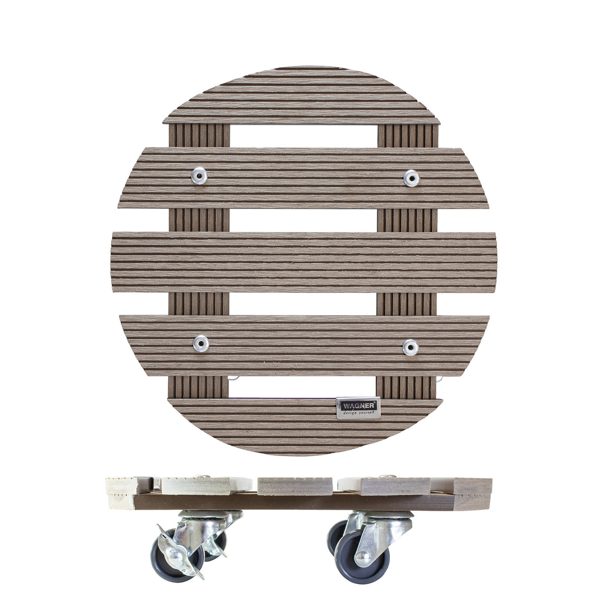 11.4" Taupe Round WPC Plant Caddy -Ship Only