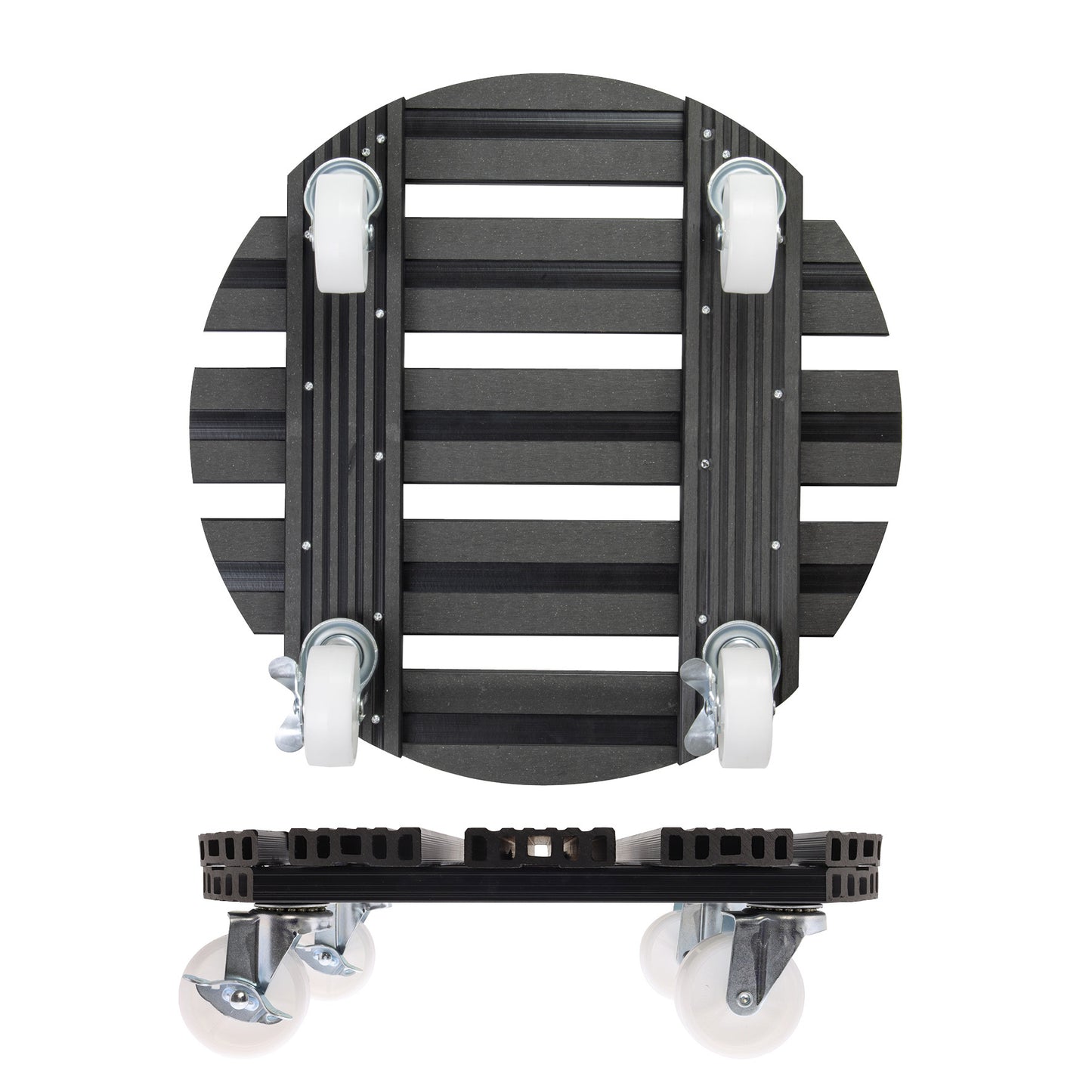 15.1" Gray Round WPC Plant Caddy -Ship Only