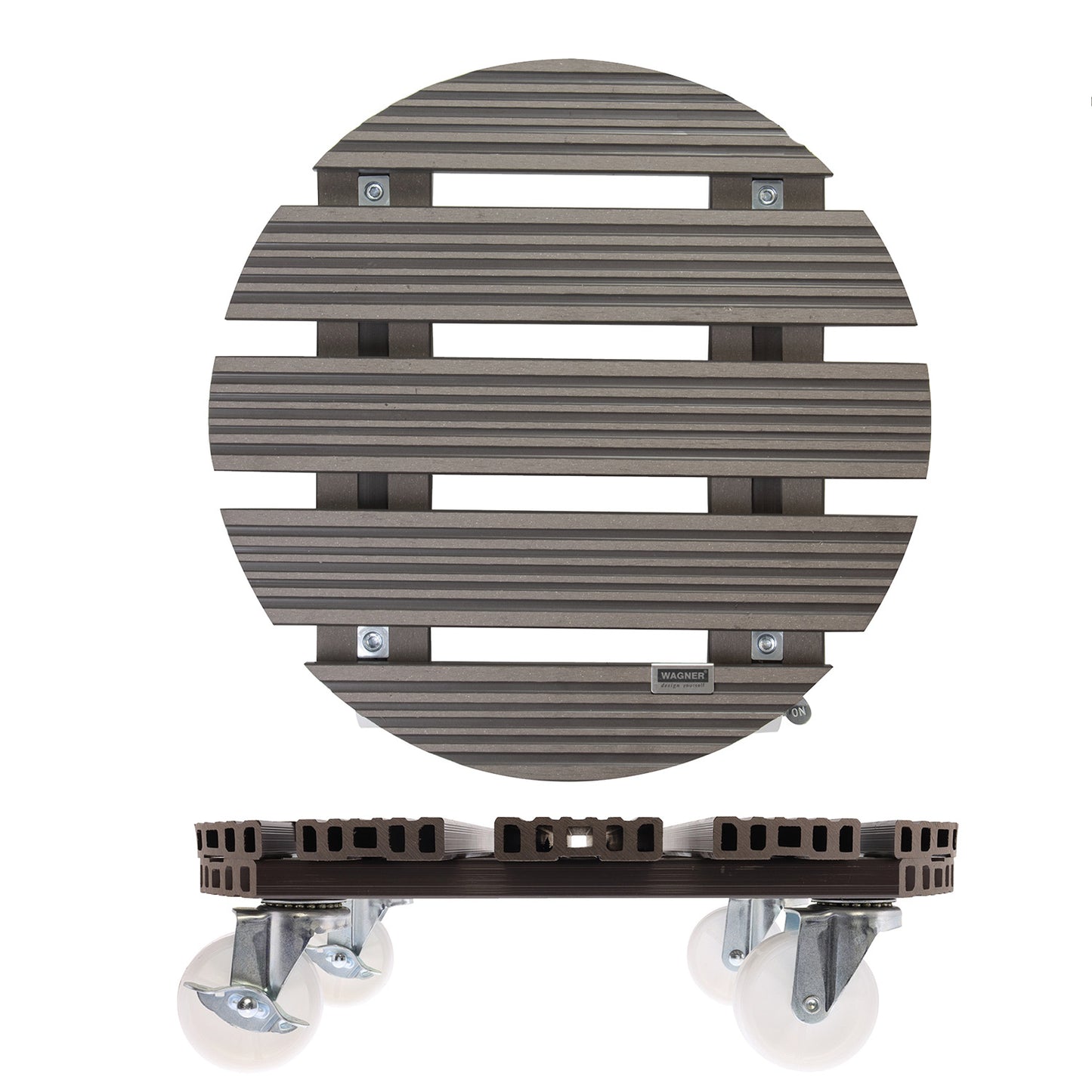 15.1" Taupe Round WPC Plant Caddy -Ship Only
