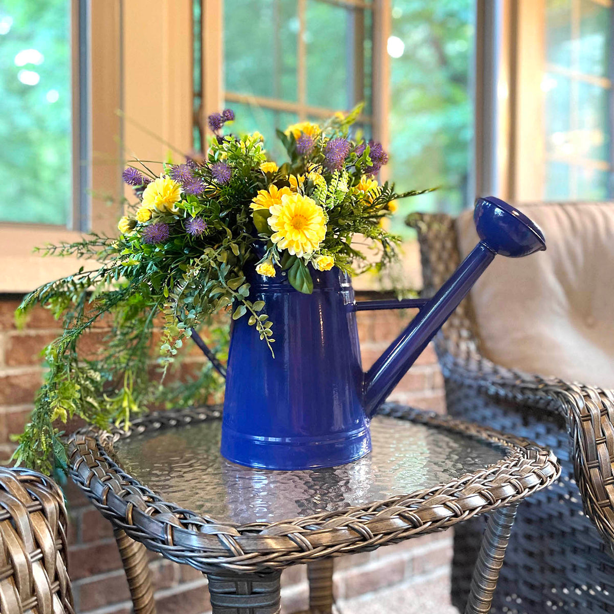 1.2 gal Blue Metal Watering Can -Ship Only