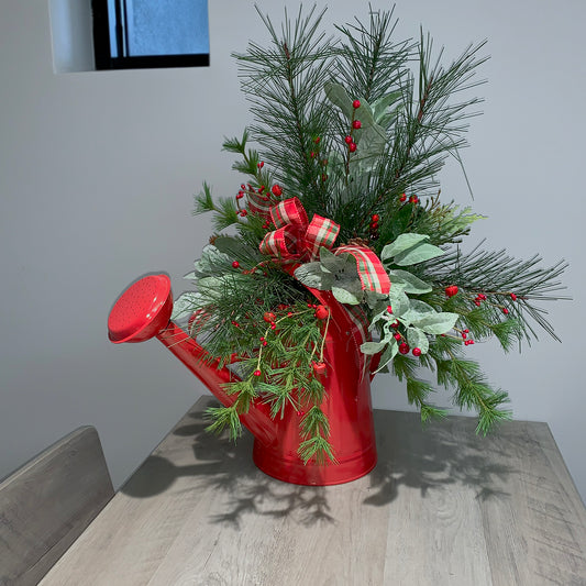 1.2 gal Red Metal Watering Can -Ship Only