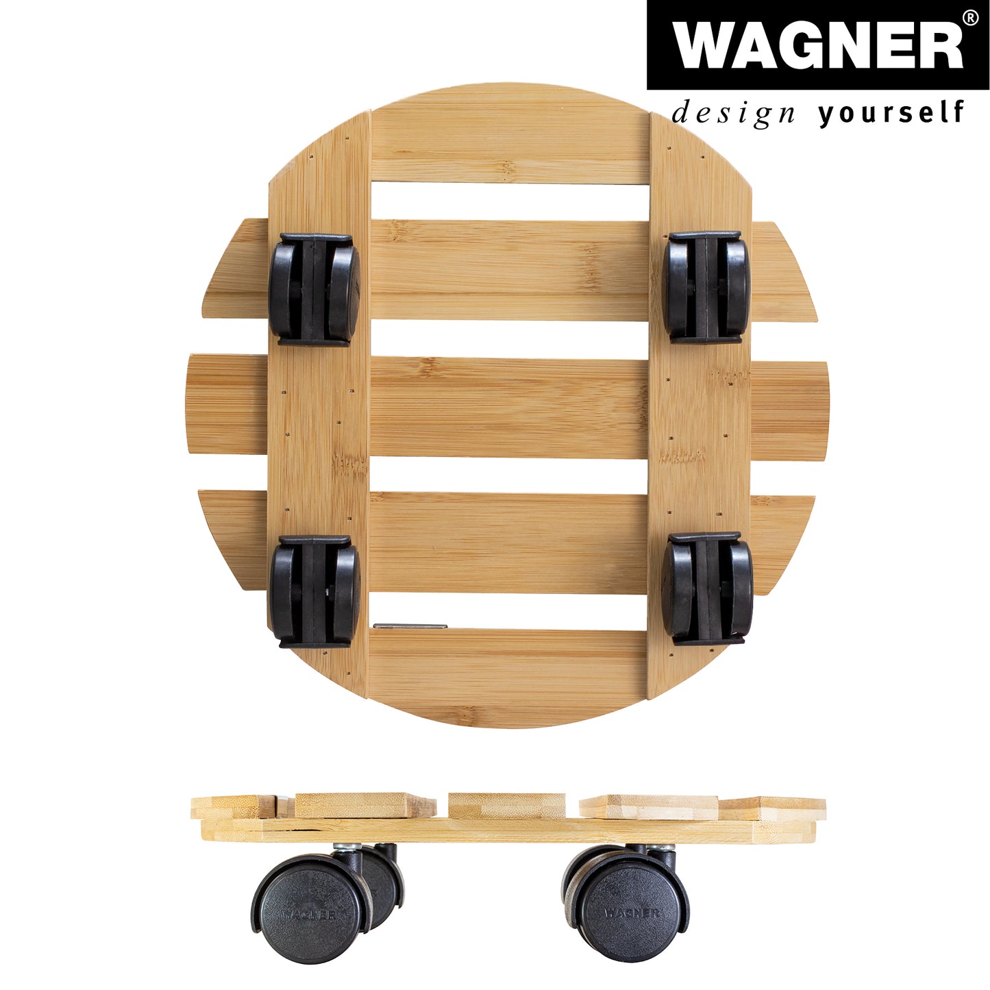 11.4" Round Bamboo Plant Caddy -Ship Only
