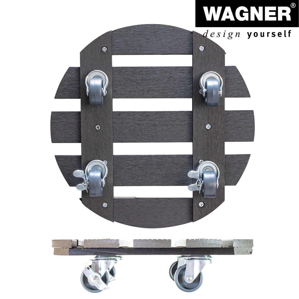 11.4" Gray Round WPC Plant Caddy -Ship Only