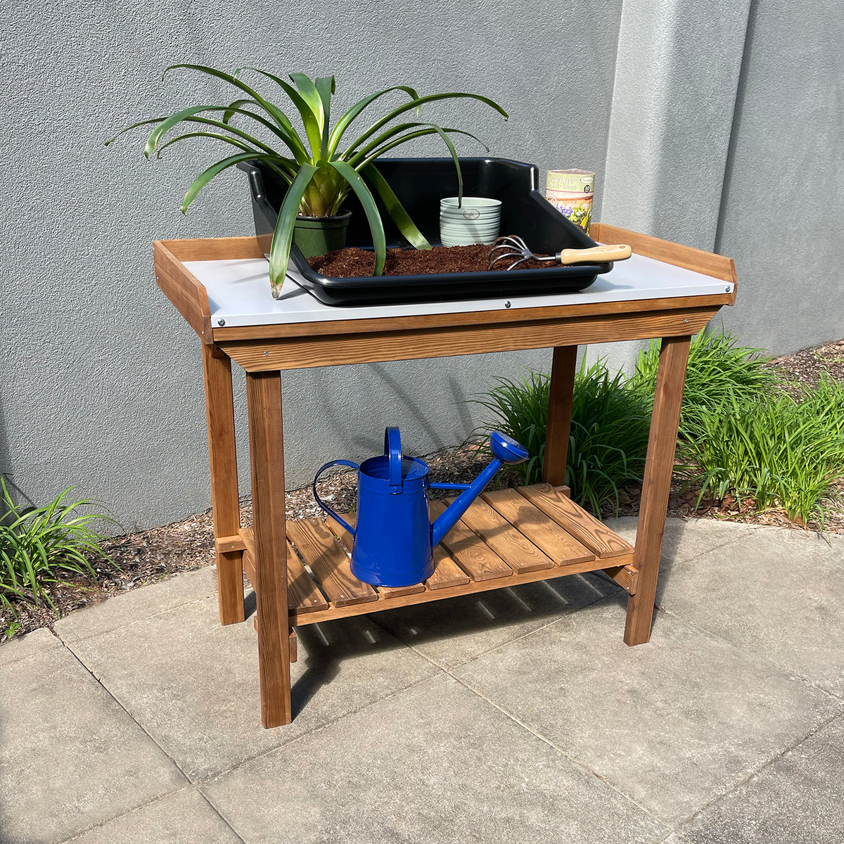 Gardener's Table with Tin Surface -Ship Only