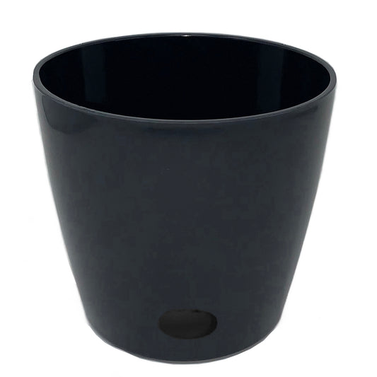 10" Black Round Self-Watering Bamboo Pot -Ship Only