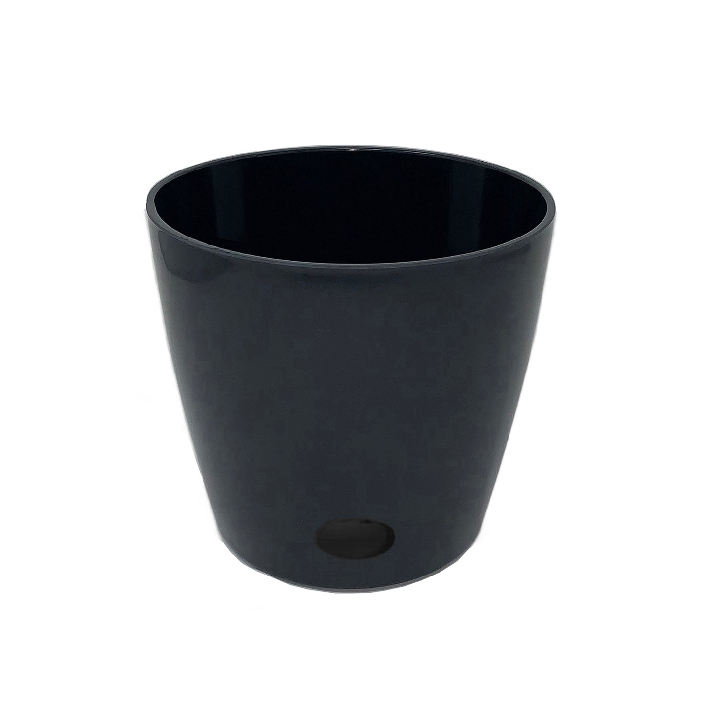 5" Black Round Self-Watering Bamboo Pot -Ship Only