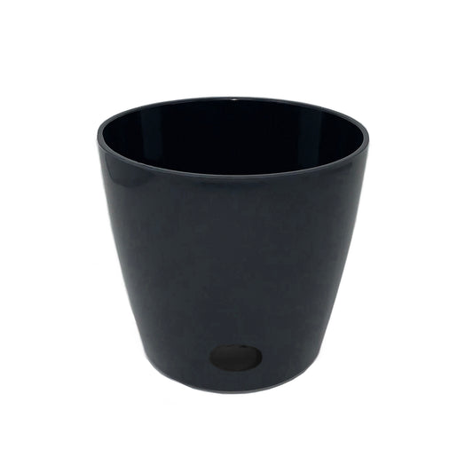 5" Black Round Self-Watering Bamboo Pot -Ship Only