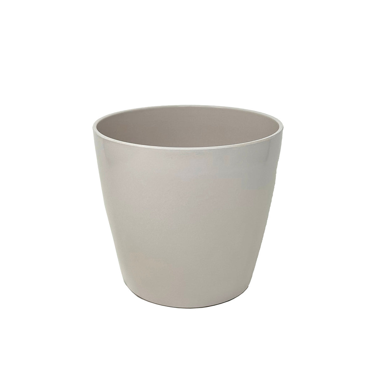 5" Cream Round Self-Watering Bamboo Pot -Ship Only