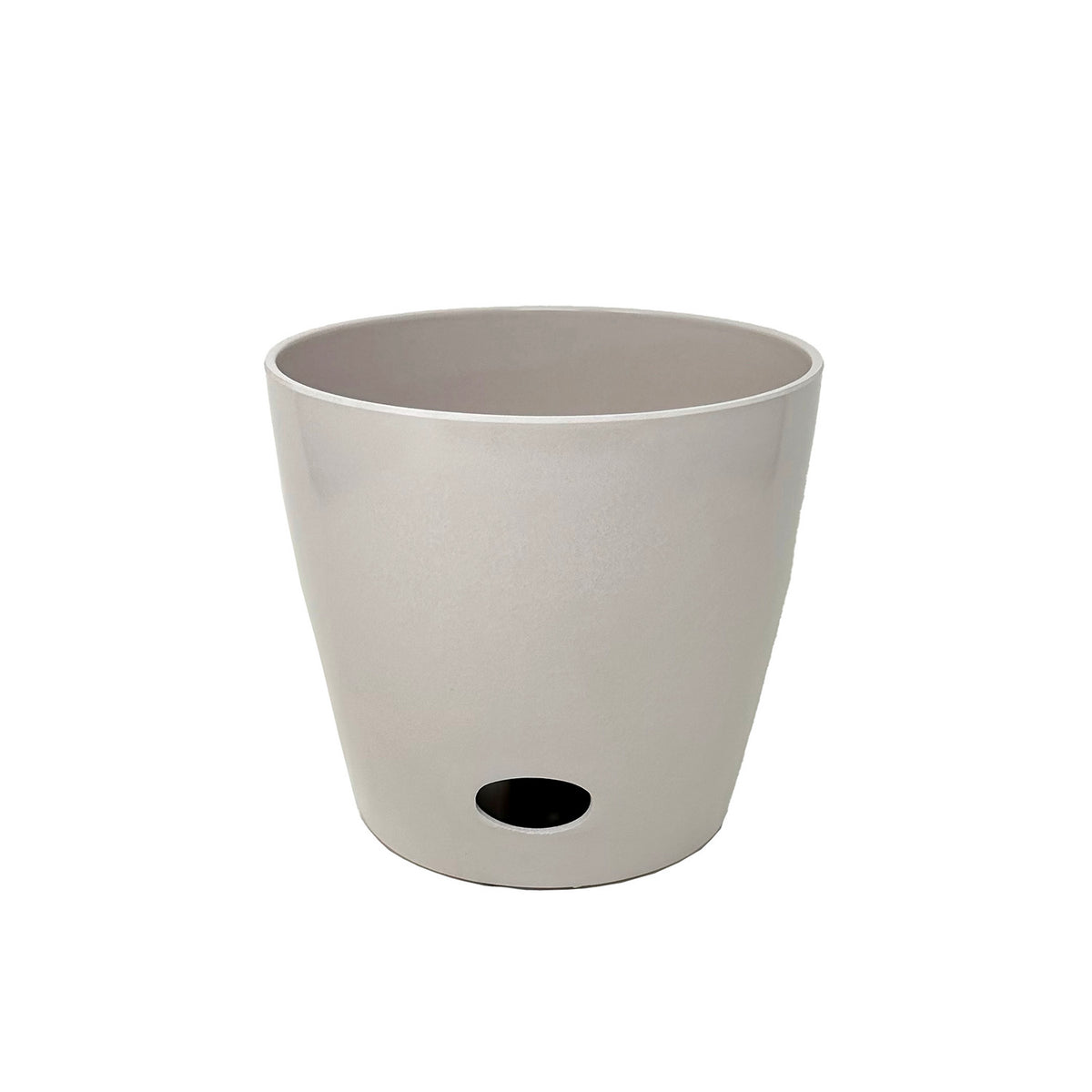 5" Cream Round Self-Watering Bamboo Pot -Ship Only