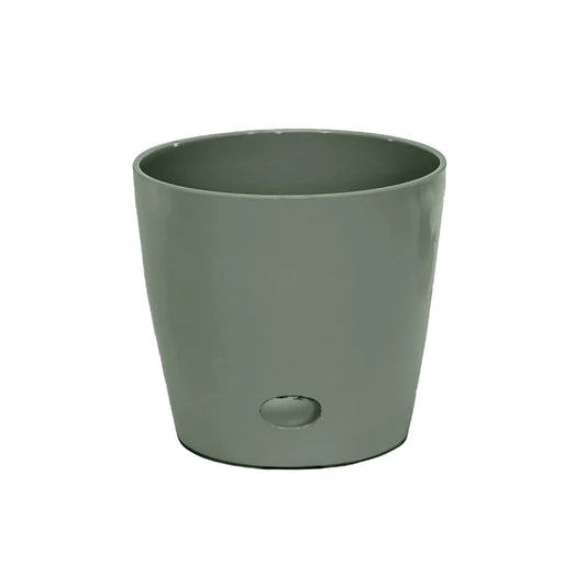 5" Sage Green Round Self-Watering Bamboo Pot -Ship Only