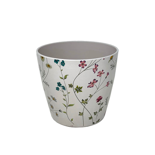 5" Wildflower Round Self-Watering Bamboo Pot -Ship Only