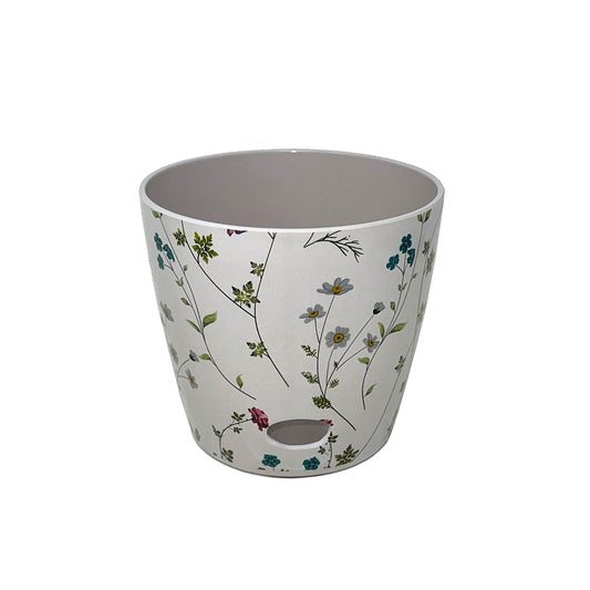 5" Wildflower Round Self-Watering Bamboo Pot -Ship Only