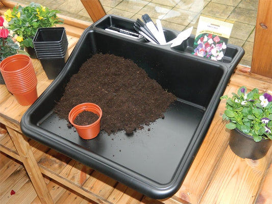 Compact Tidy Tray Black with Shelf -Ship Only