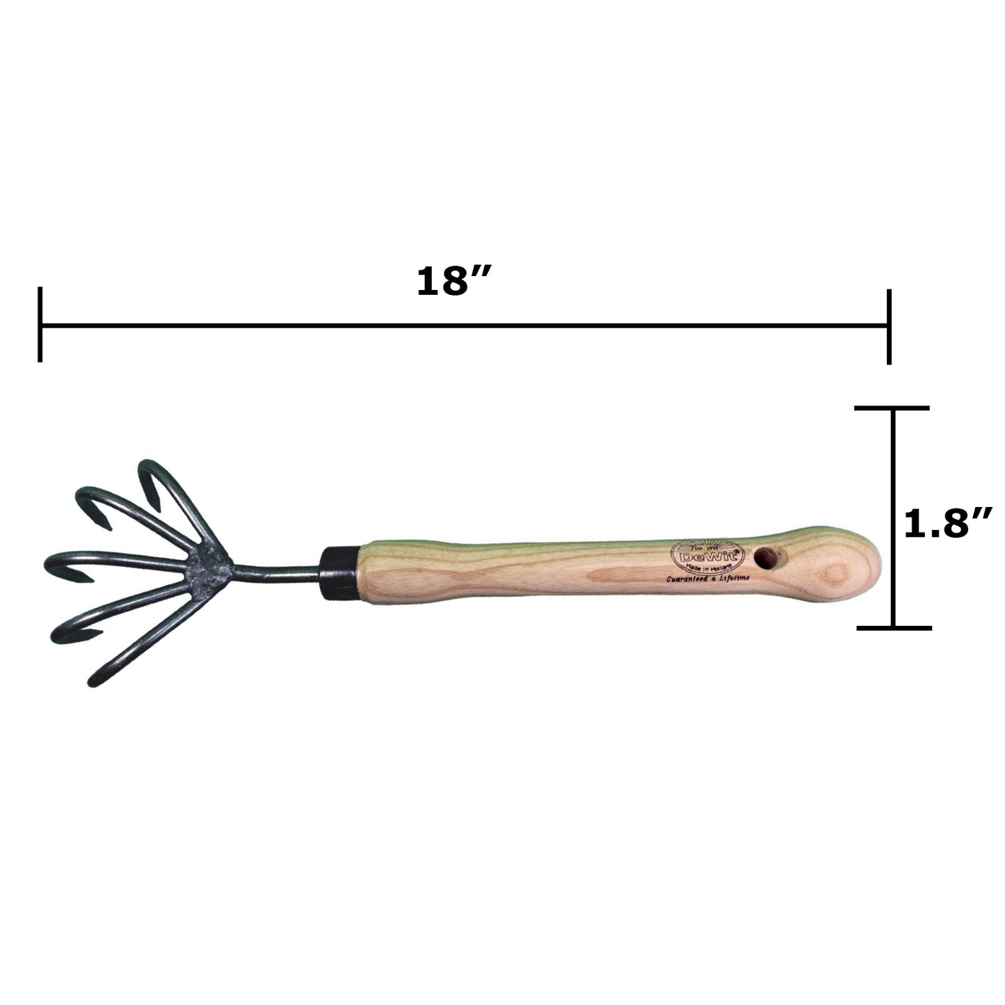 DeWit Cultivator - 5-Tine with 10" Handgrip -Ship Only
