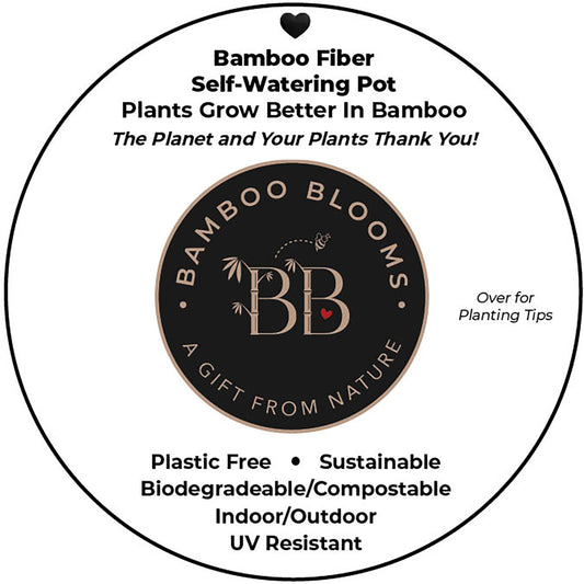 10" Cream Round Self-Watering Bamboo Pot -Ship Only