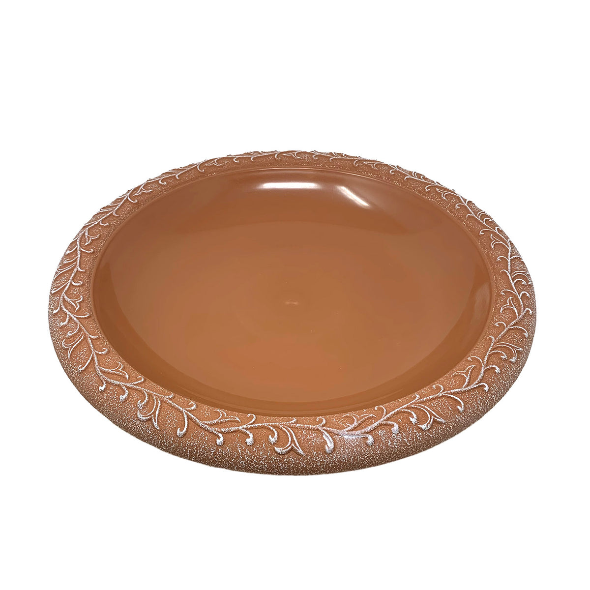 24" Terra Cotta Fiber Clay Birdbath -Ship Only