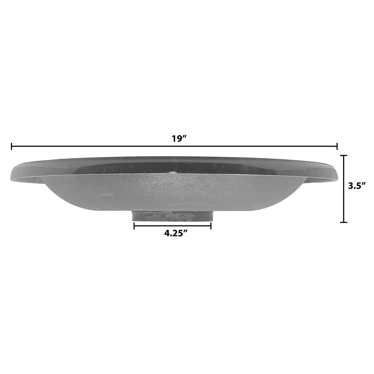 19" dia Slate/Wine Fiber Clay Birdbath Bowl -Ship Only