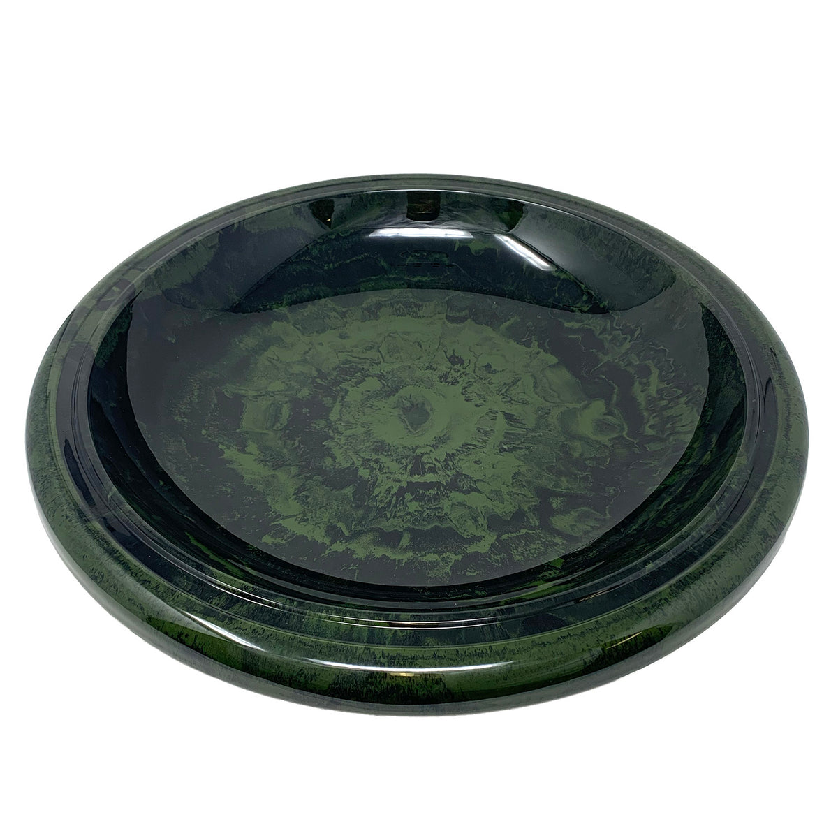 19" dia Hunter Green Fiber Clay Birdbath Bowl -Ship Only