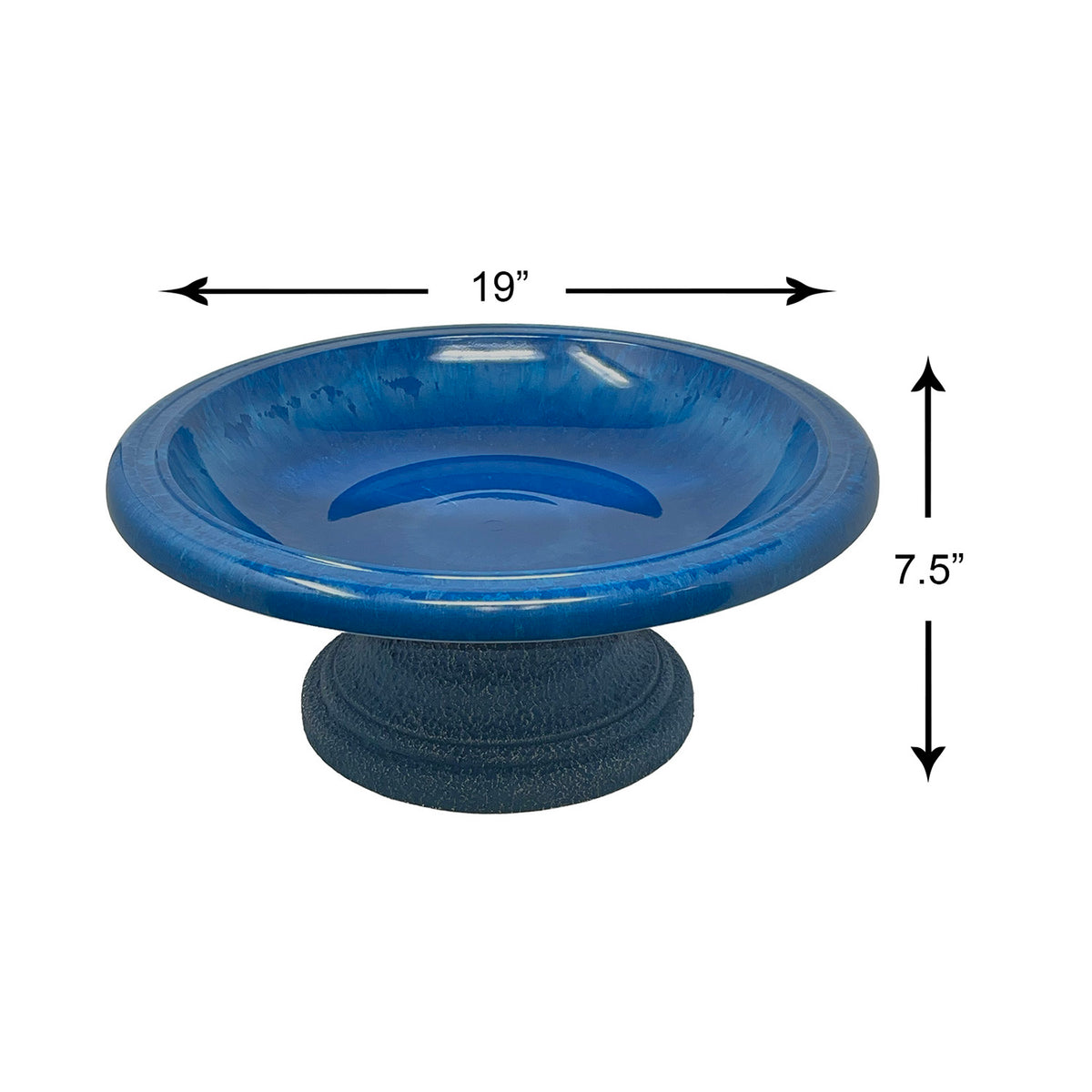 7.5" Azure Fiber Clay Birdbath -Ship Only