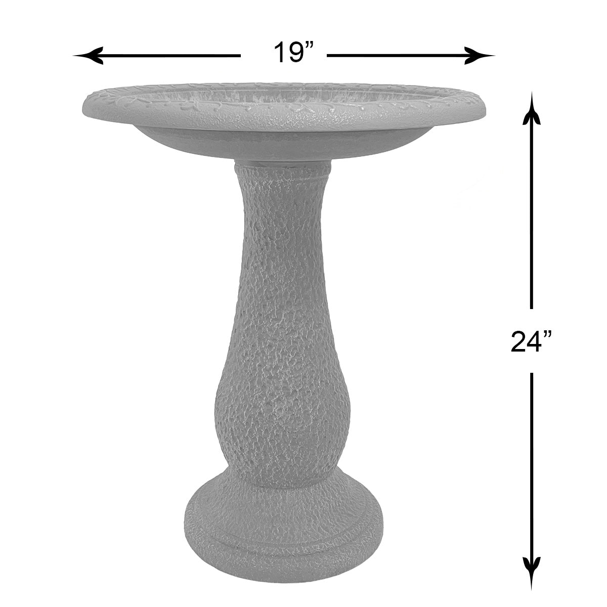 24" Terra Cotta Fiber Clay Birdbath -Ship Only